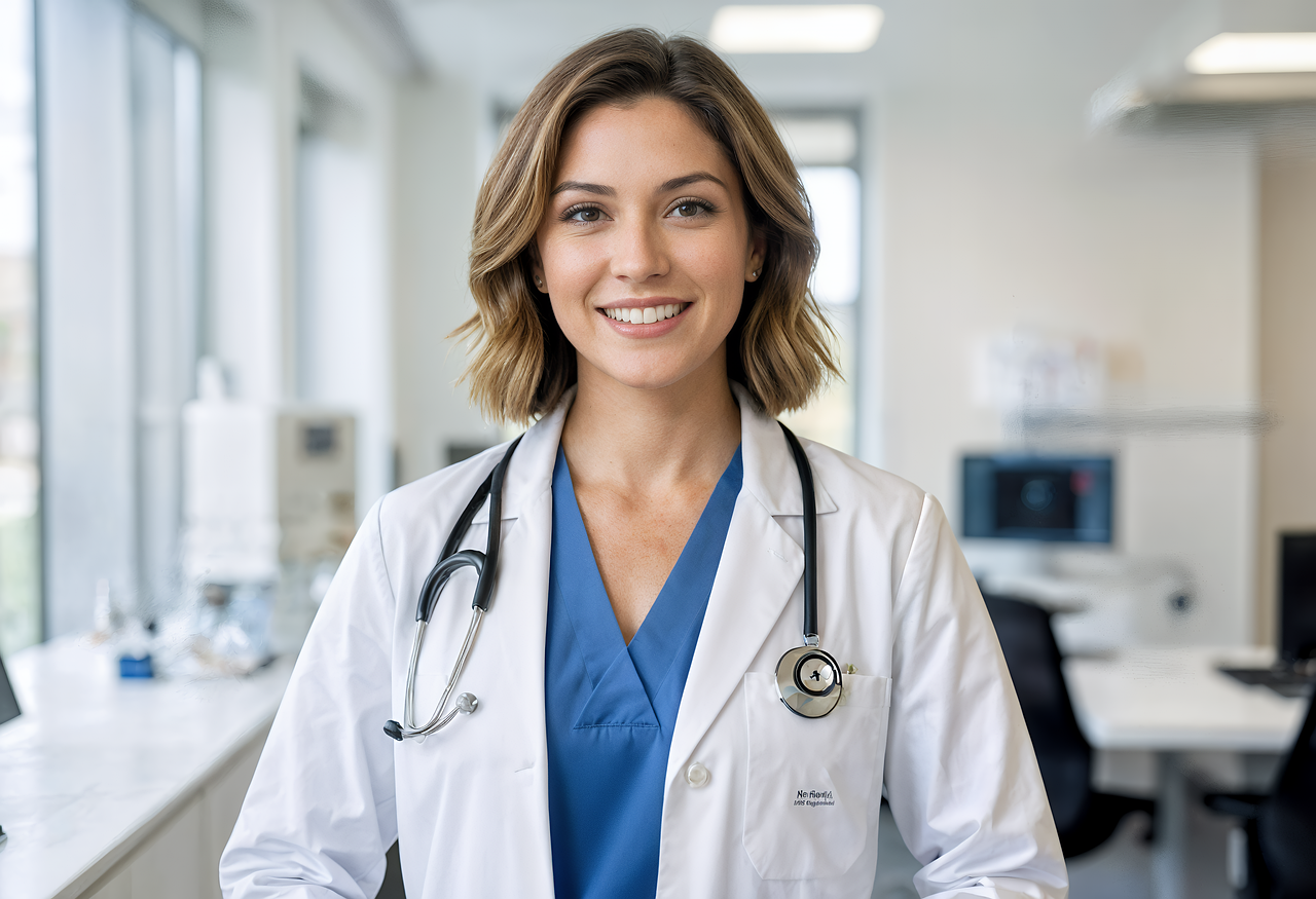 Smiling healthcare professional